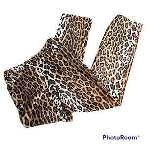 Moschino Cheap & Chic Leopard Print Faux Fur Pants Sz-6